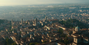 Bergame, Lombardie vue du ciel