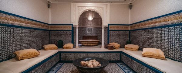 hammam marrakech bleu et blanc