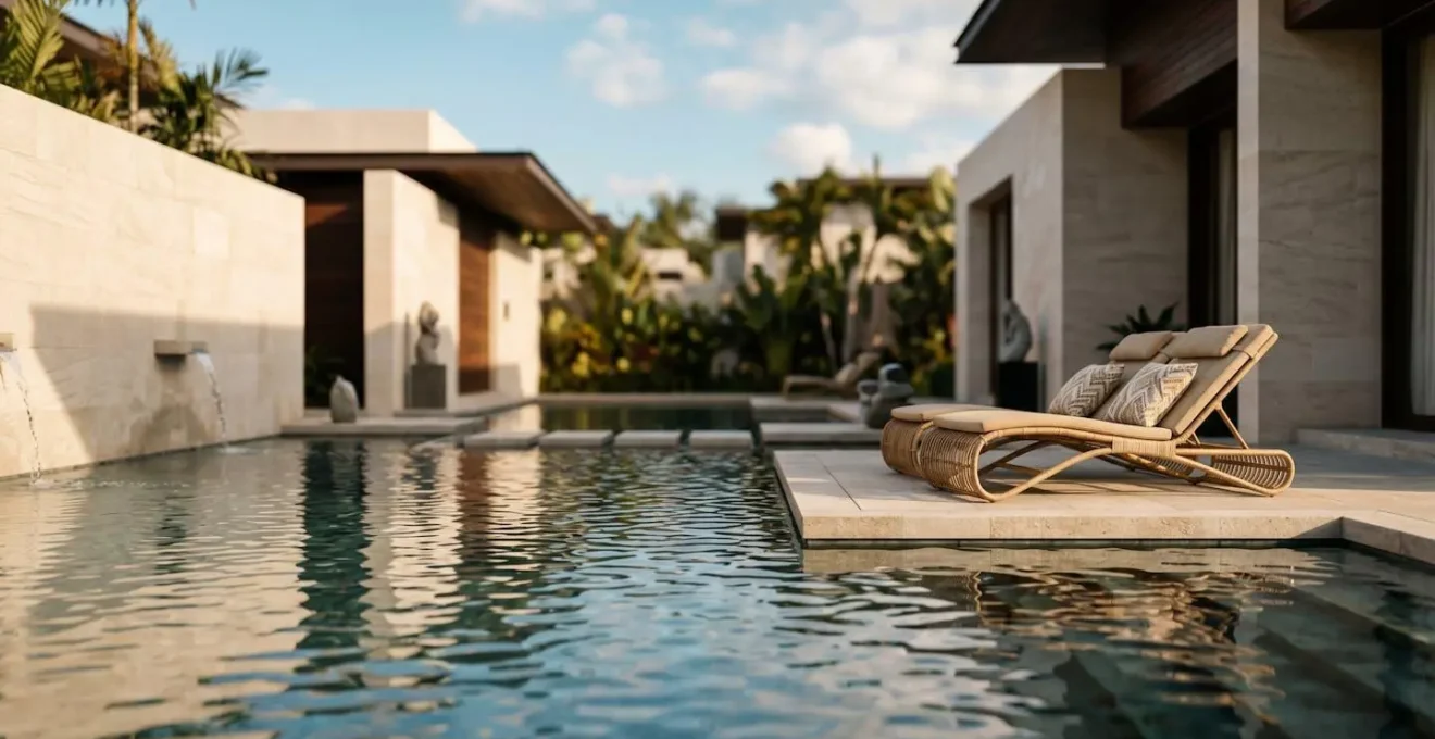 Villa avec piscine privée dans une destination au coût de vie abordable illustrant le concept de luxe accessible
