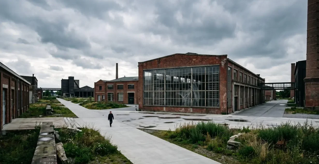 Ancienne zone industrielle européenne transformée en espace culturel contemporain