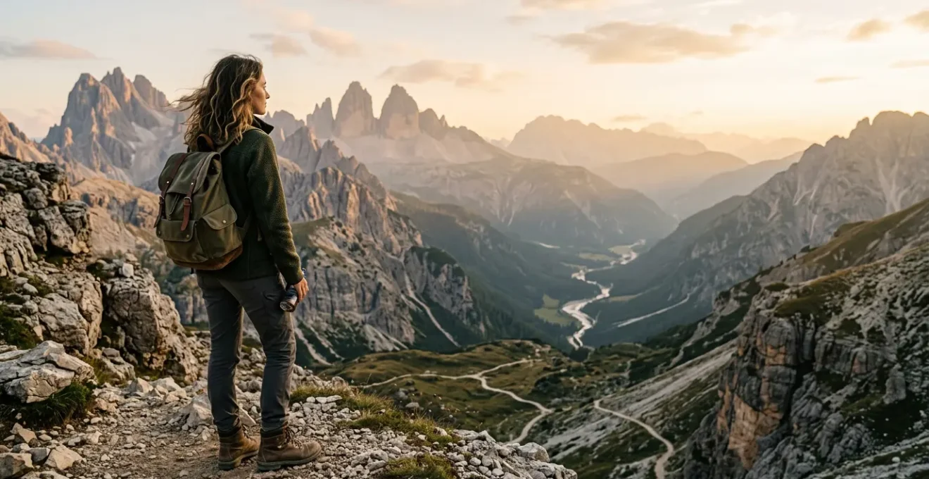 Voyageur solitaire contemplant un paysage naturel lors d'un voyage slow travel